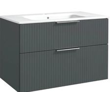 Avara 800 flutted wall hung unit Sage green/white/anthracite