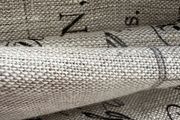 3.2 metres of 61 inch width vintage script 100% linen in greige