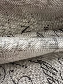 3.2 metres of 61 inch width vintage script linen in greige