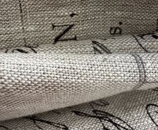 3.2 metres of 61 inch width vintage script linen in greige
