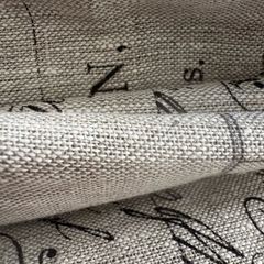 3.2 metres of 61 inch width vintage script linen in greige