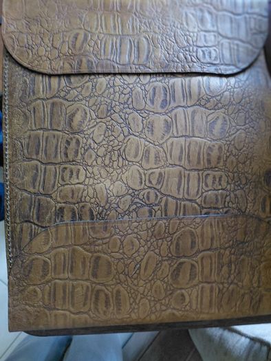 Vintage crocodile leather document bag