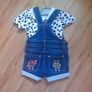Stacey solomon baby denim dungaree shorts with t shirt Image 2