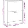 White Wooden Shoe Cabinet with 2 Compartments Image 4