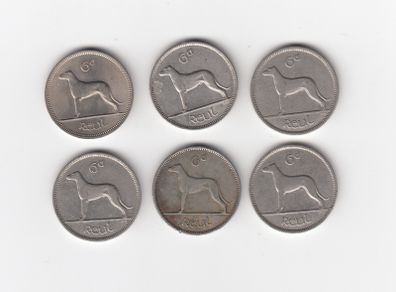 Ireland, 6 x 6d, Coins (No: 404)