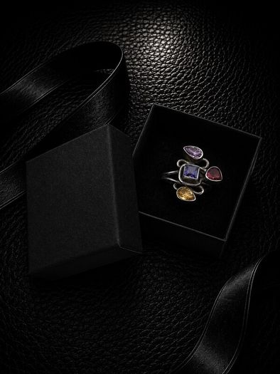 Vintage 925 Sterling Silver Multi-Gemstone Ring