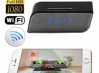 Digital Alarm Clock WIFI IP P2P Network Remote Motion Detection Mini DV DVR Hidden Spy Secret Nanny Nannies an Pair Babysitter Wireless HD Video Camera Recorder Spy Camcorder Cam Home Office Business