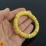 Luxury White Butterscotch Baltic Amber Beaded Stretch Bracelet for Men Women Perfectly Rounded Genuine Amber Donuts Image 3