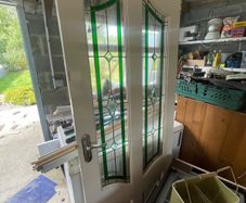 Interior door with glass panes