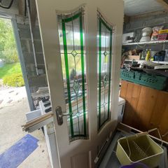 Interior door with glass panes