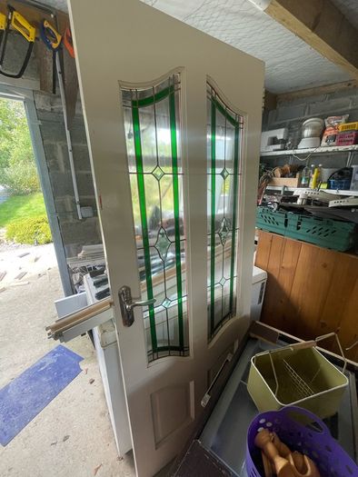 Interior door with glass panes