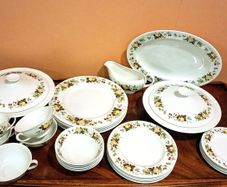 Vintage Royal Doulton Miramont 32 piece Dinner Set. Translucent China.