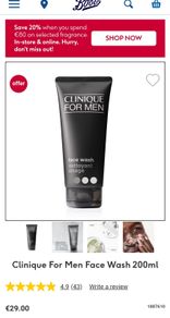 Brand New Mens Clinique Face Wash