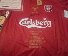 Stevie G signed jersey comes with cert