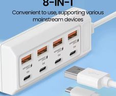 USB Hub Type C & USB A Charger Mobile Phone Travel Wall PD Quick Charger for Phones , Tablets USB Adapter