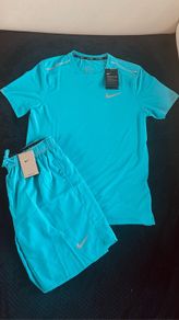 Nike Miller Dri-FIT Set Blue T-Shirt & Shorts Mens Size Large