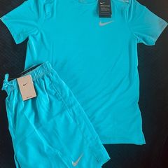 Nike Miller Dri-FIT Set Blue T-Shirt & Shorts Mens Size Large