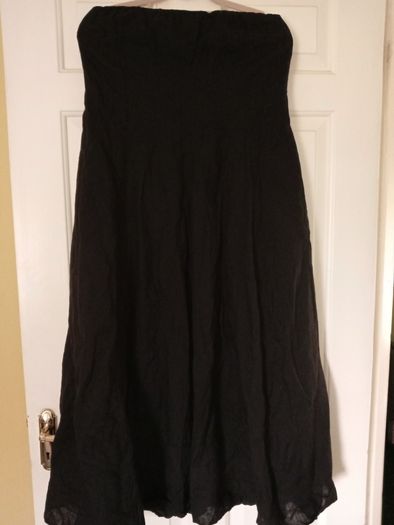 Side Pocket Linen Flared Dress