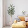 5FT Artificial Olive Tree, 150cm Large Tall Fake Plants, Artificial Olive Plants with Lifelike Leaves, Wood Trunk, Fruits, Suitable for Indoor Outdoor Living Room Garden Decor Image 5