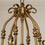 Large Ornate Brass & Glass Hall Pendant Light 70cm Image 4