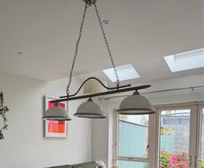 Kitchen Island Light White and Silver