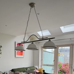 Kitchen Island Light White and Silver