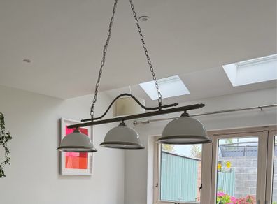 Kitchen Island Light White and Silver