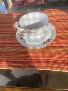 Rare Antique porcelain 1930s sorau teacup and 2 saucers
