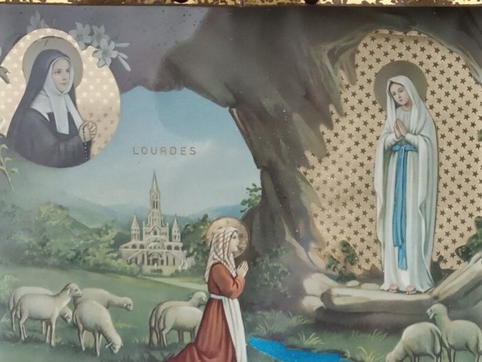 Vintage Art Nouveau LOURDES Tray