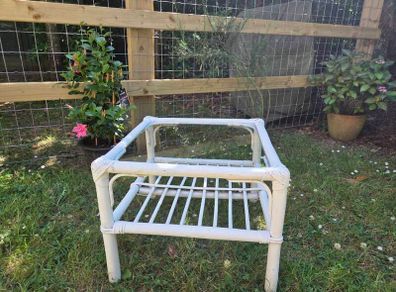 Vintage Bamboo New Reinforced Glass Topped Table