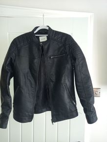 Biker style faux leather jacket