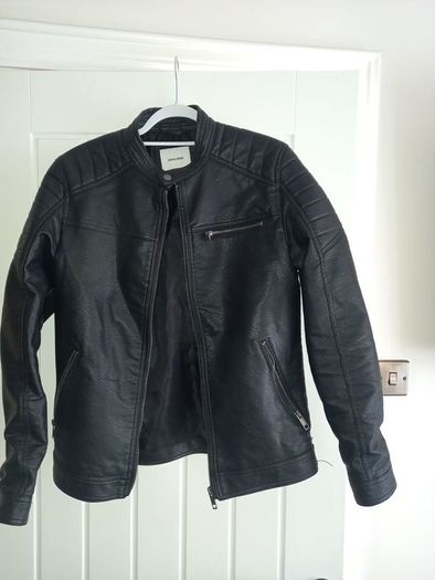 Biker style faux leather jacket