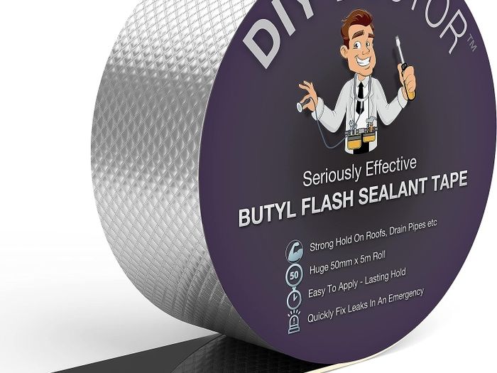 DIY Doctor Butyl Tape - Outdoor Use - Roof Sealant - Waterproof tape for Leaks - Repair Tape - Aluminium Foil 50mm x 5m