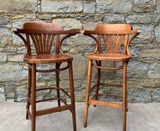 A Pair of bentwood highstools.