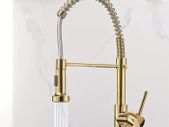 Kitchen Tap Gold Pull-Down Kitchen Faucet 360 Swivel Spout