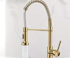 Kitchen Tap Gold Pull-Down Kitchen Faucet 360 Swivel Spout