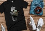 Groot Mashup Baby Yoda, Baby Yoda,The Mandalorian The Child t-shirt tee top