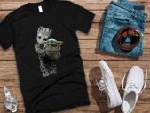 Groot Mashup Baby Yoda, Baby Yoda,The Mandalorian The Child t-shirt tee top