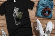Groot Mashup Baby Yoda, Baby Yoda,The Mandalorian The Child t-shirt tee top