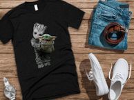 main image for ad Groot Mashup Baby Yoda, Baby Yoda,The Mandalorian The Child t-shirt tee top