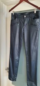 TREND by Miss Captain waxed navy skinny jeans Sz 38 (10/12UK) - Bnwot Rrp 79