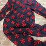 Dunnes fleecy navy pyjamas with red snowflakes Image 2