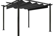 Garden Gazebo with Retractable Roof 3x3 m Anthracite