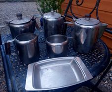 Stainless steel vintage teapot etc