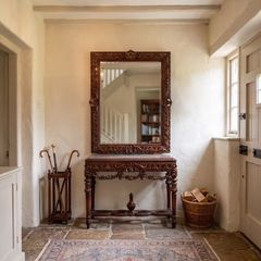 Good quality carved wood marble topped console table.