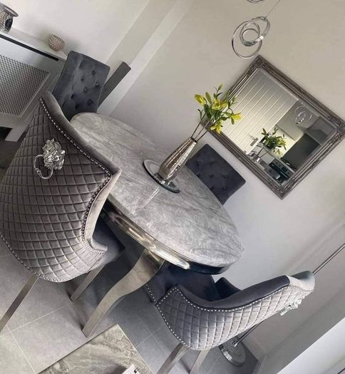 Marble Kitchen Dining Table With 6 Chairs