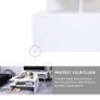 2-Tier Coffee Table Open Shelf with Metal Poles and Elevated Base Image 5
