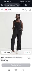linen mix black jumpsuit