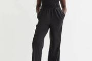 linen mix black jumpsuit