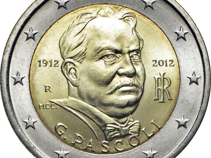 Italy 2 Euro Commemorative Coin 2012 - Giovanni Pascoli. Uncirculated.